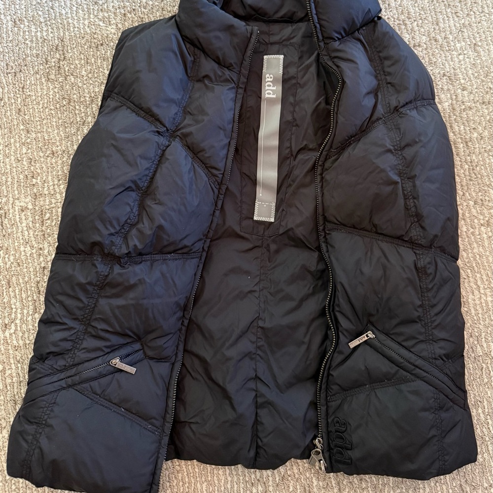 Add brand black down puffer vest size 8